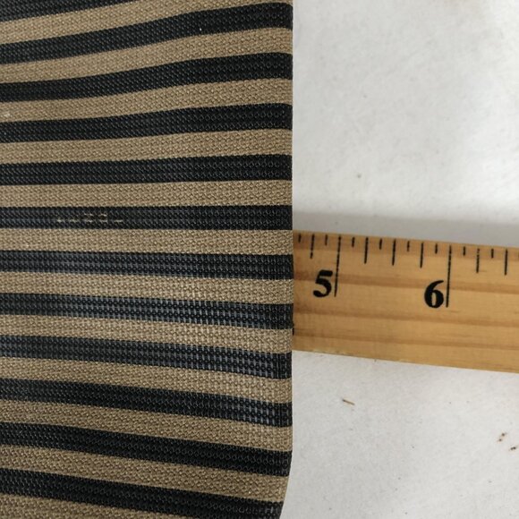 Vintage Fendi Roma Italy 1925 Striped Cosmetic Clutch Bag Leather Trim - Picture 8 of 16